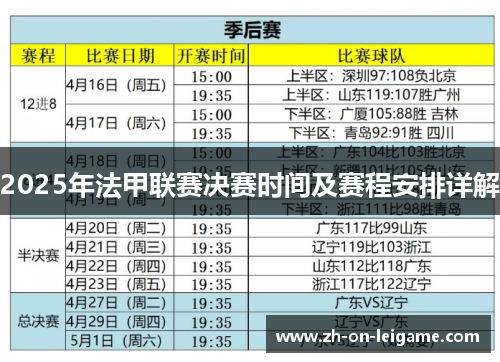 2025年法甲联赛决赛时间及赛程安排详解 2025年法甲联赛决赛时间及赛程安排详解